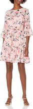 ELIZA J WOMENS SIZE 4 TIE ELASTIC WAIST 3/4 SLEEVE PINK FLORAL DRESS NEW - €44,57 EUR