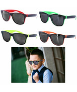 4 Boys Girls Kids Sunglasses Square Frame Neon Reflective Baby Toddler G... - $36.99