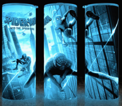 Glow in the Dark Spiderman Into Spiderverse Comic Book Hero Cup Mug Tumbler 20oz - £17.76 GBP