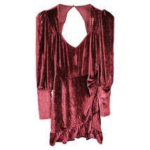 Reformation Fortune Mini Wrap Dress In Velvet Women Burgundy Size 0 - $216.60