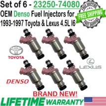NEW OEM Denso x6 Fuel Injectors For 1996, 1997 Lexus LX450 4.5L I6 #23250-74080 - $442.03
