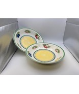 Pair of Villeroy &amp; Boch FRENCH GARDEN FLEURENCE Shallow Pasta Bowls - $164.03 CAD