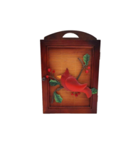 Cardinal Wooden Key Holder Box Wall Decor or Tabletop Rustic Cabin - £12.97 GBP