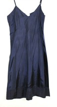Vtg 1950s  Mary Barron Biastrait Acetate Taffeta navy bias cut slip 36 N... - $61.48