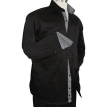 Men Shirt J.Valintin Turkey Usa Egyptian Cotton Axxess Style 6001 black image 2