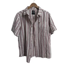 Men&#39;s Buffalo David Bitton Shirt Linen Cotton Blend Short Sleeve Striped - $12.74