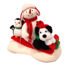 Hallmark Jingle Pals Animated Musical Plush Snowman Penguin Dog Sleigh &#39;... - $24.31