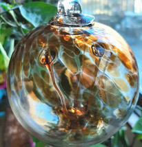 Hanging Glass Ball 4&quot; Diameter Caramel Tree Witch Ball (1) 19HB2 - £14.95 GBP