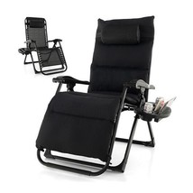 Adjustable Metal Zero Gravity Lounge Chair with Removable Cushion and Cu... - $105.00