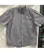 Under Armour Purple White Plaid 100% Cotton Button Down Shirt S Sleeve M... - $21.66 CAD