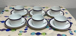 Set of 6 Raynaud Limoges DIPLOMATE BLUE Cups &amp; Saucers - £117.46 GBP