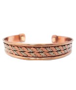 Copper TWO TONE Bracelet Golf Arthritis Pain Therapy Energy Cuff for Men... - £6.39 GBP