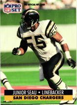 1991 NFL Pro Set - Junior Seau #645 - San Diego Chargers HOF  - £1.53 GBP