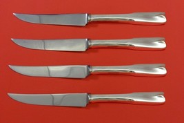 Colonial Theme by Lunt Sterling Silver Steak Knife Set 4pc HHWS Custom 8 1/2&quot; - £260.30 GBP