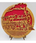 Vintage Train Locomotive Scroll Saw Wood Handcrafted Wall Folk Art Décor... - £18.56 GBP
