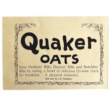 Quaker Oats Cereal Health 1894 Advertisement Victorian Hot Cereal ADBN1pp - $12.50
