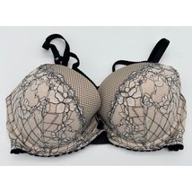 Victoria&#39;s Secret Push-Up Padded Floral Lace Overlay Strappy Black Ivory... - £13.85 GBP
