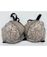 Victoria&#39;s Secret Push-Up Padded Floral Lace Overlay Strappy Black Ivory... - £13.80 GBP