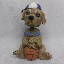 Basketball Dog Bobblehead Knodder Figurine Wearing Baseball Cap - £13.33 GBP