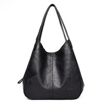 New Korean Fashion Women Shoulder Bags Soft Pu Leather Large Capacity Casual Sol - £57.29 GBP
