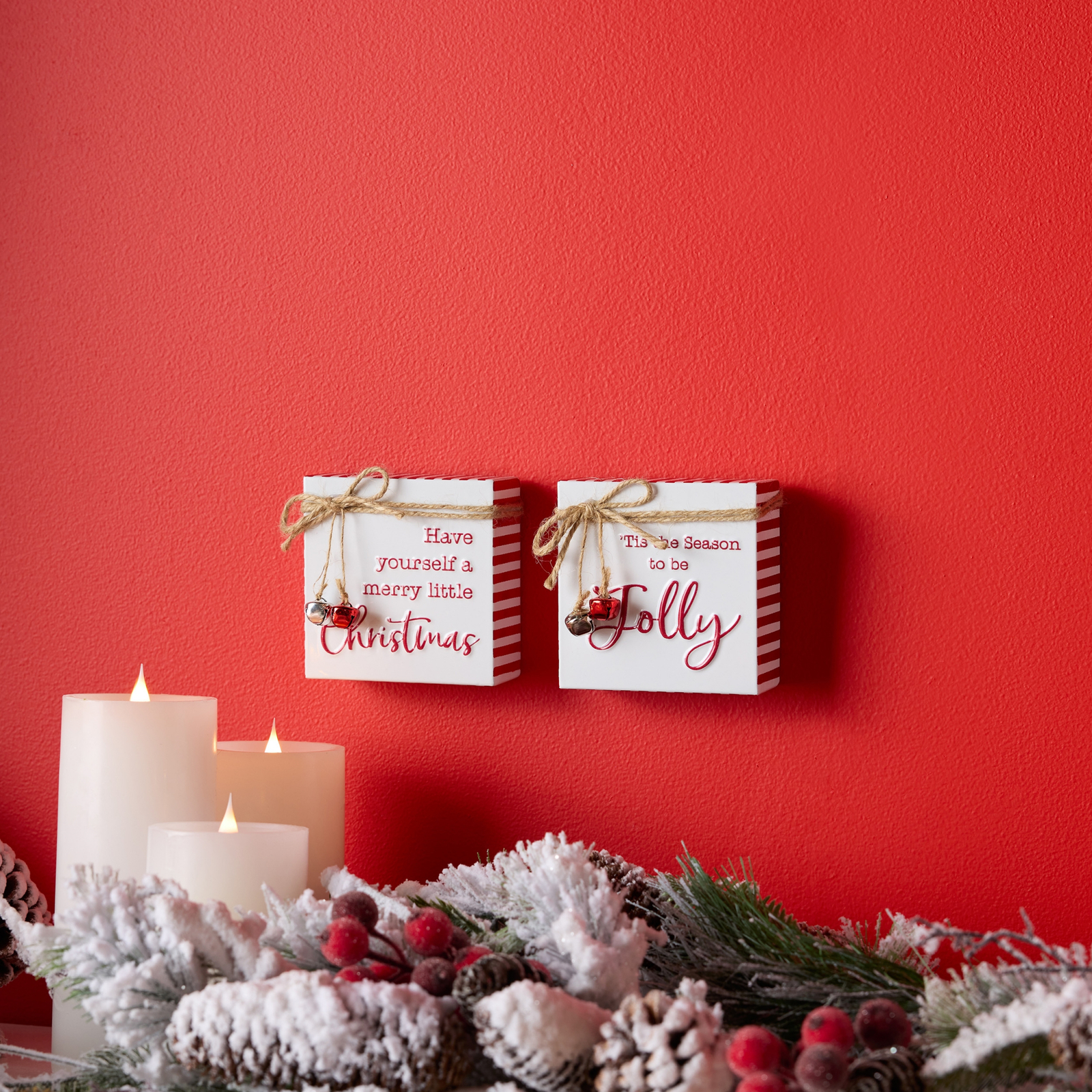 Metal Christmas Sentiment Sign with Bell Accents (Set of 2) - $47.12