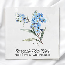 Forget Me Not Flower Quilt Block Image Printed on Fabric Square VFQ74967 - $4.25+