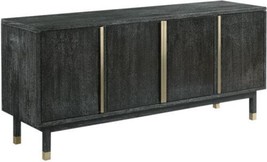 Media Cabinet Entertainment Center WOODBRIDGE Rectangular Top Slate Blac... - £3,524.36 GBP