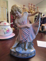 Antique Sitzendorf Porcelain Girl In A Pleated Dress c1900- Voigt Bros - £361.72 GBP