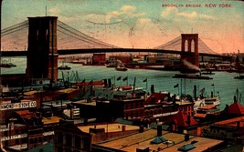 Vintage Th.E.L. Theochrome Serie 186 POSTCARD- Brooklyn Bridge, New York BK52 - £2.78 GBP