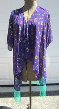 Lularoe Monroe Sheer Kimono Cover Up Purple Floral Size Small New With Tags - £10.99 GBP