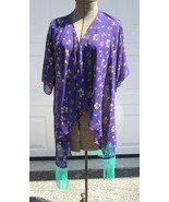 Lularoe Monroe Sheer Kimono Cover Up Purple Floral Size Small New With Tags - £11.01 GBP