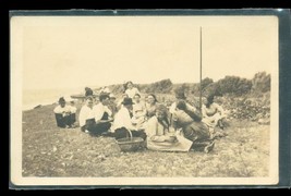 Vintage Photo Postcard RPPC Westover Maryland Beach Picnic Young Couples 1922 - £19.46 GBP