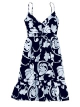 Old Navy Womens S Black &amp; White Linen Blend Floral Adjustible Strap Sund... - $16.95