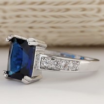 Anillo hecho a mano de plata de ley 925 con zafiro azul de 3,25 quilates... - £47.03 GBP