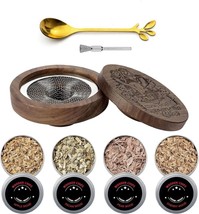 Cocktail Smoker Kit with 4 Different Flavor Natural Wood Chips (Walnut） - £19.32 GBP
