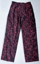 Vintage Black Lace Overlay Red Satin Pants 26 Inch Waist Whimsigoth Dark... - $128.70