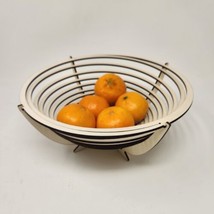 Large Round (9.5 inch) Spiral Basket Fruit Apple Basket Wood Fruit Bowl - £18.55 GBP