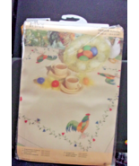 Rico Design Stamped  Embroidery Kit TABLECLOTH Roosters 33 x 33" - $28.98