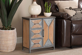 Dennis Antique Gray Whitewashed Oak Brown 3-Drawer Accent Storage Cabinet - $3,772.97 MXN