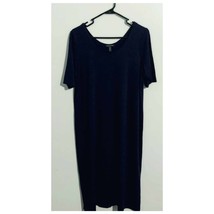 Eileen Fisher Viscose Jersey Round Neck Short Sleeve Dress Blue Petite L... - £39.86 GBP