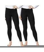 32 DEGREES Ladies&#39; Base Layer Heat Pants, 2-Pack, Black Small - £14.78 GBP
