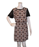 NWT Women&#39;s Michael Kors S/S  Brown/Black Geometric Print Blouson Dress ... - €31,08 EUR