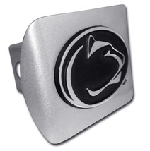 Penn State Nittany Lions Black On Brushed Chrome Usa Made Trailer Hitch Cover - £60.10 GBP