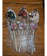 3 NEW LOOMCO MINIATURE ROCKING HORSES 1993 RED / GREEN White Christmas V... - $26.78 CAD