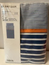 IKEA SKAMTSAM Baby Duvet Cover &amp; Pillowcase Crib Cot Bedding Blue Stripe 43x49 - £23.94 GBP