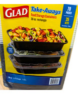 Glad Take-Aways Food Storage Containers Rectangle Multiuse 38 oz 70 Count - $33.30 CAD