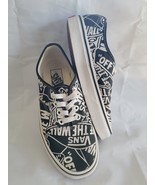 Vans Off The Wall Women 7 Men 5.5 Logo All Over Print Shoes 721356 Black... - £15.72 GBP