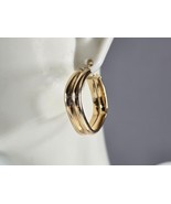 Pr of Womens Vintage Estate 14K Yellow Gold Modernist Hoop Earrings 2.4g... - €299,53 EUR