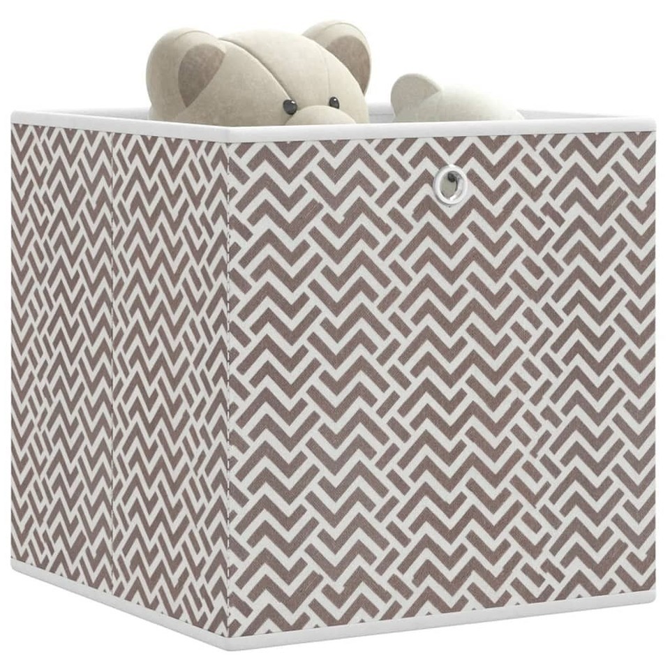 vidaXL Foldable Storage Box Set of 4 Brown with chevron pattern - $73.39
