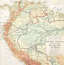 1920 Map South America Political Chile Argentina Paraguay Uruguay Brazil... - $13.50